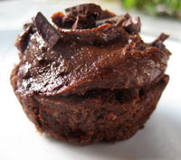 Raw chocolate cupcake