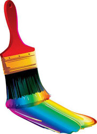 Rainbow paint brush
